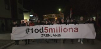 Građanski protest ,,Jedan od pet miliona“ okupio na hiljade Zrenjaninaca po drugi put