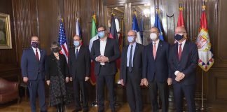 Vučić sa ambasadorima zemalja Kvinte i šefom delegacije EU u Srbiji