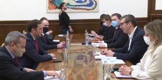 Sastanak predsednika Vučića sa ministrom spoljnih poslova Severne Makedonije