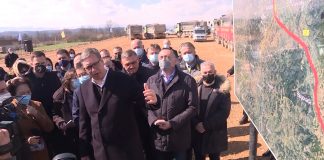 Vučić u obilasku radova na izgradnji brze saobraćajnice Iverak – Lajkovac