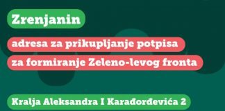 Prikupljanje potpisa za Zeleno-levi front u Zrenjaninu