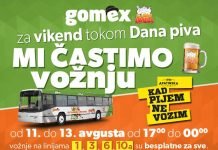 Besplatan Gomex bus tokom trajanja Dana Piva