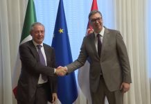 Vučić se sastao sa italijanskim ministrom za preduzetništvo i robu proizvedenu u Italiji