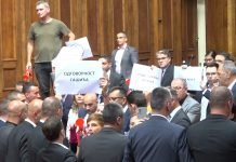 Skupština Srbije – Izabran ministar privrede, rasprava o amandmanima, opozicija ometa rad