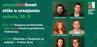 Predstavnici Zeleno-levog fronta u subotu u Zrenjaninu