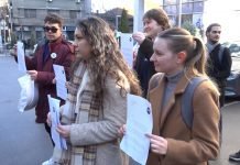 Protest studenata iz organizacije “Borba” – “Lajanje na RTS”