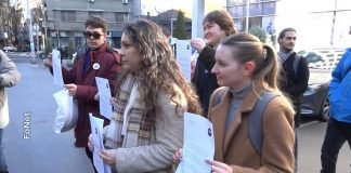 Protest studenata iz organizacije “Borba” – “Lajanje na RTS”