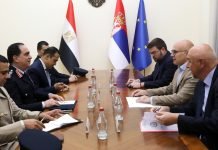 Srbija opredeljena za dalji razvoj i unapređenje odnosa sa Egiptom