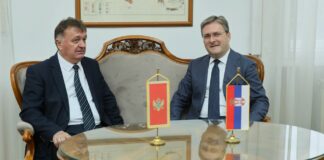Ministar Selaković sa potpredsednikom Vlade Crne Gore Budimirom Aleksićem