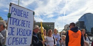 Protest prosvetnih radnika – Rušenje prosvete je izdaja Srbije
