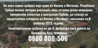 Poziv interno raseljenima da glasaju na izborima na Kosovu i Metohiji
