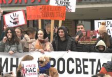 Srednjoškolci, studenti i građani podržali prosvetne radnike u Zrenjaninu