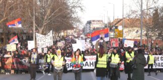 Studentski protest u Zrenjaninu – Studenti su digli glas, magistrala je za nas