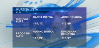 Ovo je današnji kurs dinara prema evru