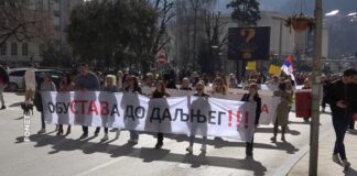 Plenum prosvetnih radnika organizovao protestnu šetnju do Školske uprave u Užicu