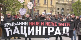 Jutrić, kafica, blokadica: protest u Zrenjaninu