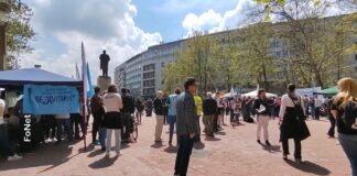 Sindikati i studenti – Zajednički nastup na Prvomajskom protestu ispred vlade