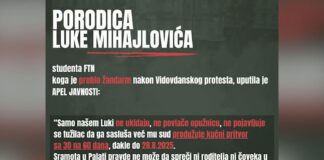 Apel porodice studenta Luke Mihajlovića iz Zrenjanina