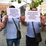 Protest radnika beogradskog GSP-a 11. juna ispred Vlade Srbije