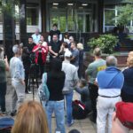 Skup roditelja đaka Jovine gimnazije ispred Ministarstva prosvete